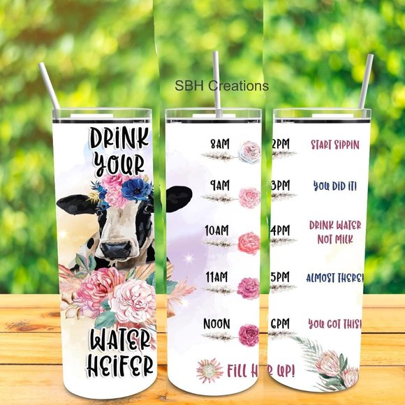 20 oz Cow drink your water Tumbler - Picture 1 of 1